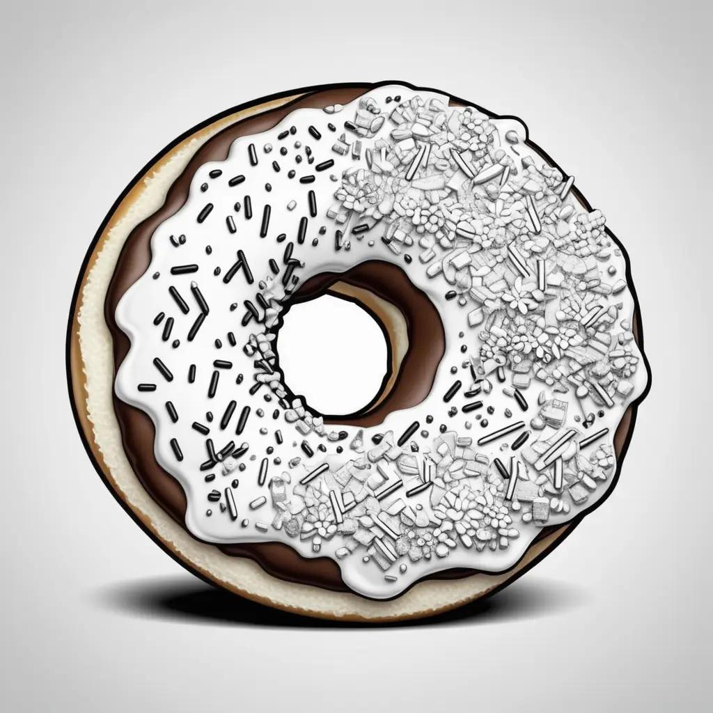 donut with white sprinkles and chocolate on it