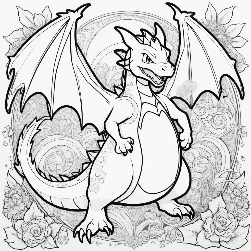 dragon coloring page featuring Charizard