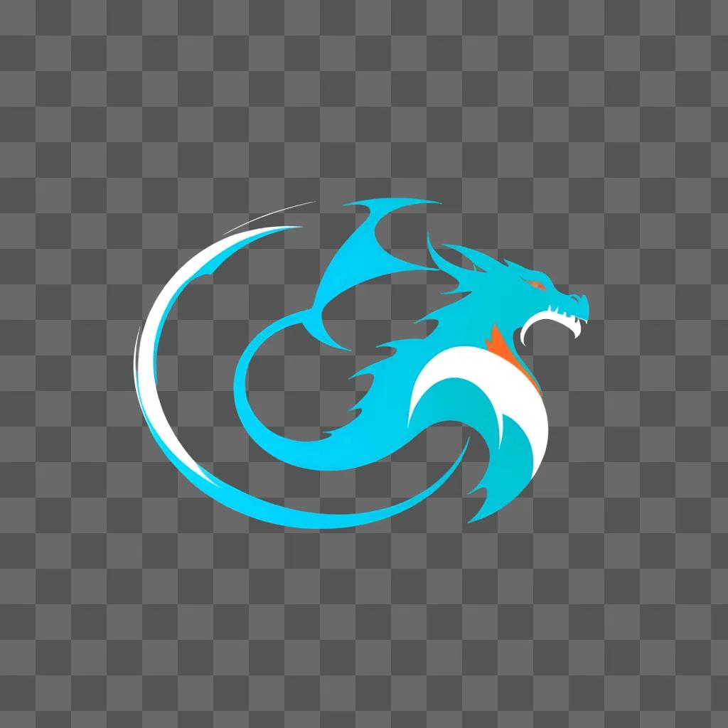 dragon logo in a light blue hue