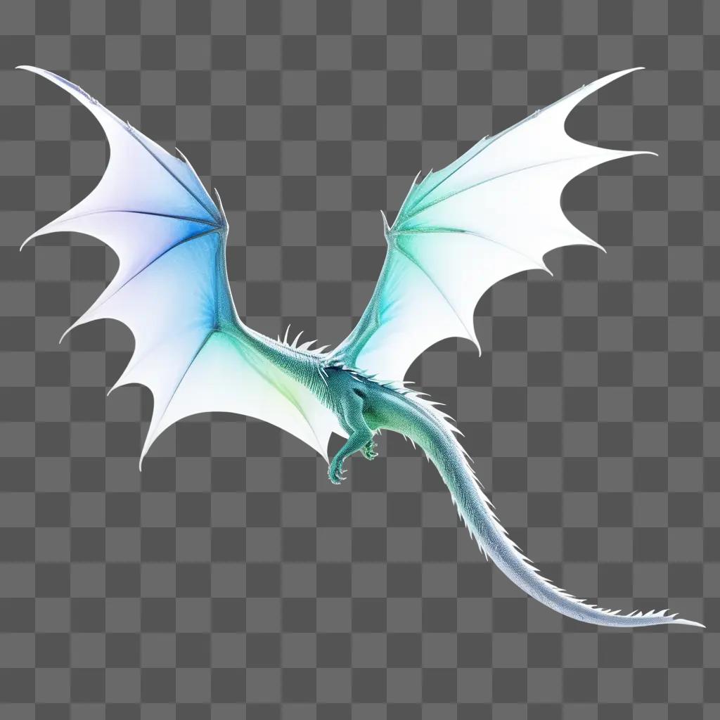 dragon wing with a blue and green hue