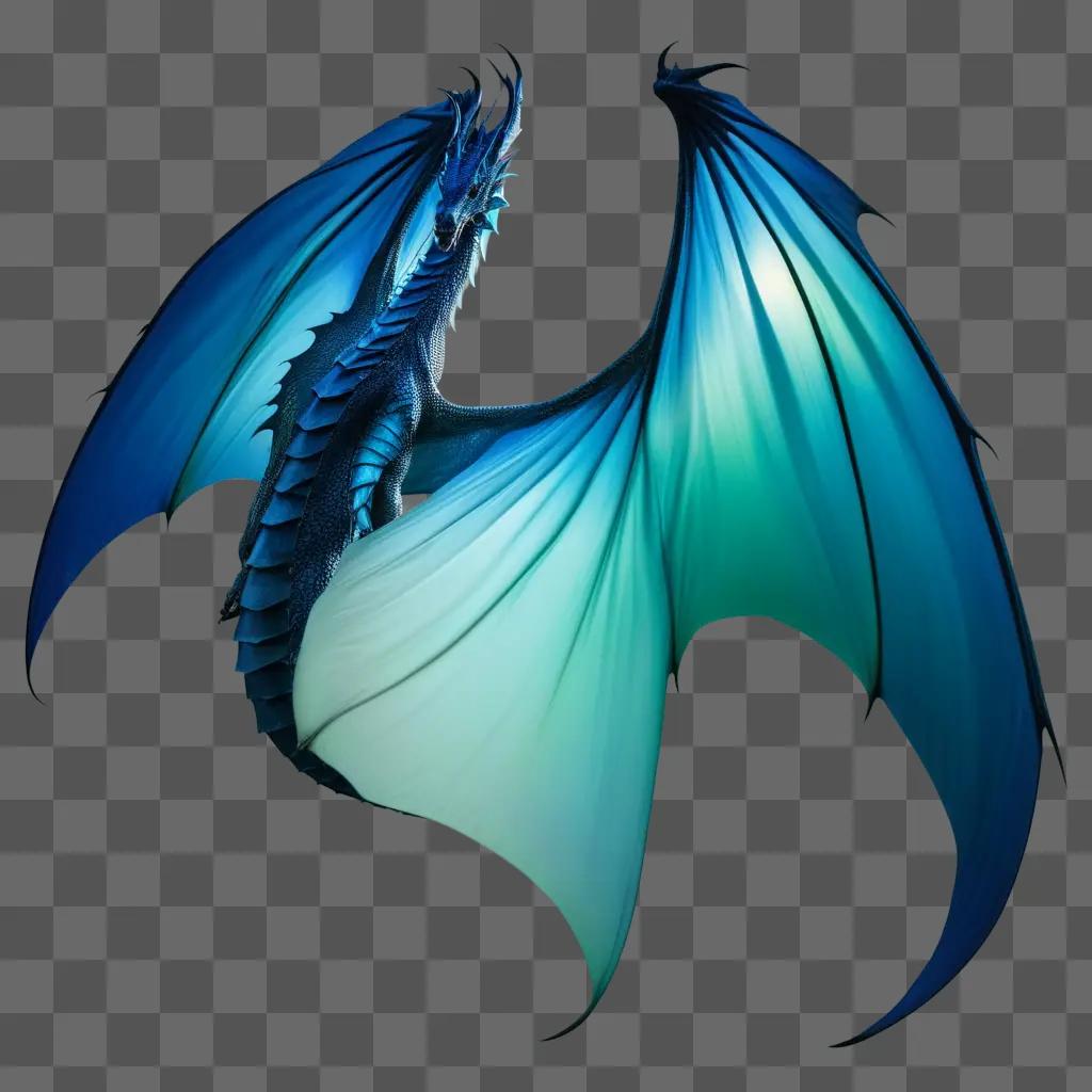 dragon wing with a blue hue and a curved edge