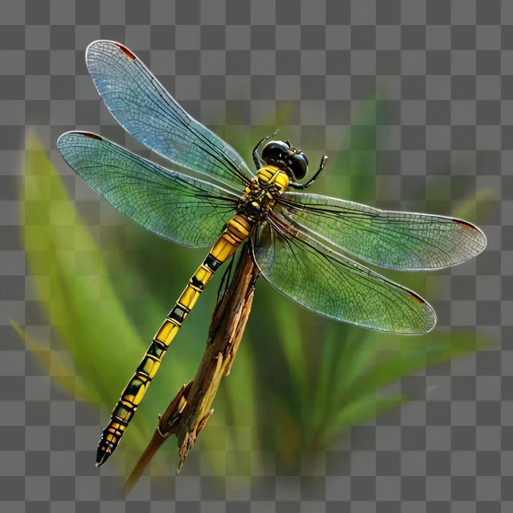 dragonfly drawing for kids A large dragonfly with a green and black color scheme