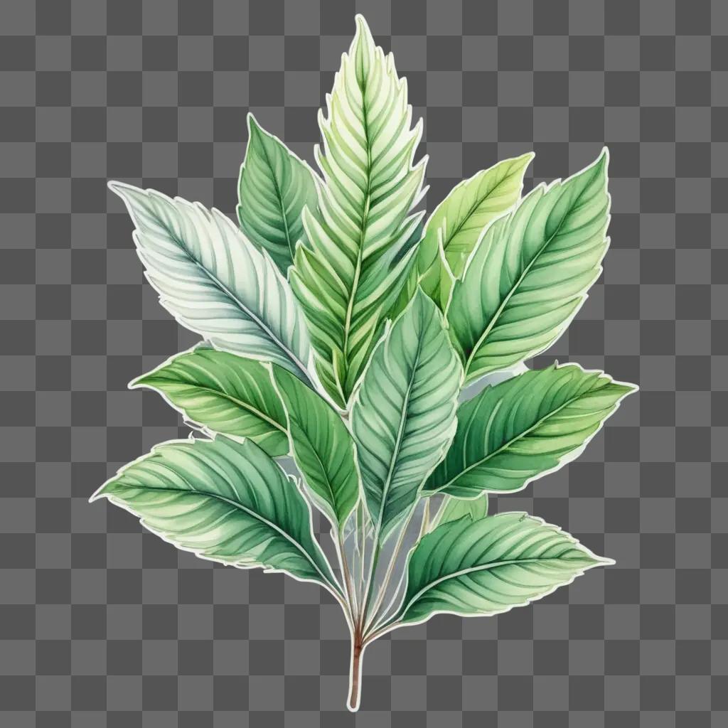 drawing of a beautiful plant against a green background