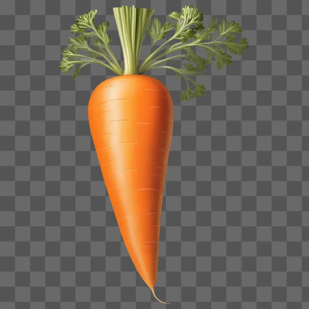 drawing of a carrot with a green stem