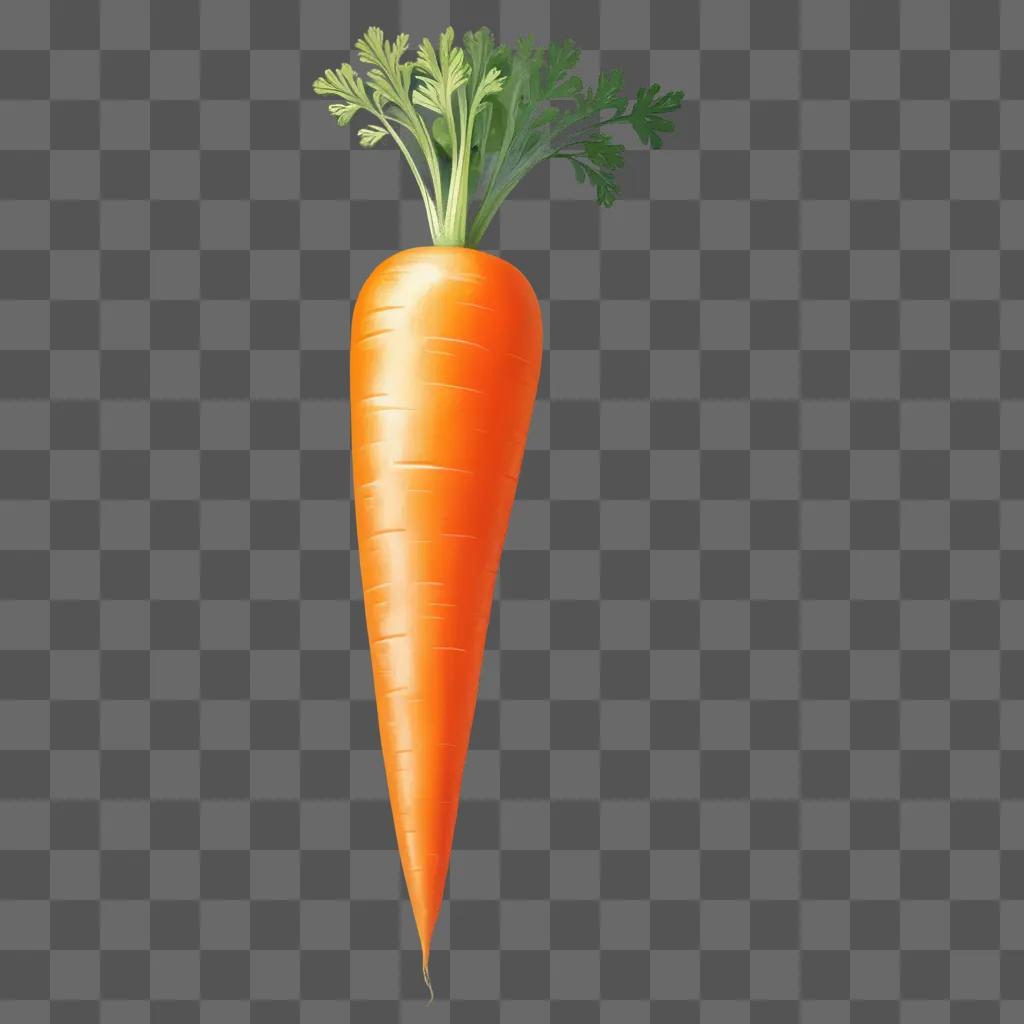 drawing of a carrot with a green stem