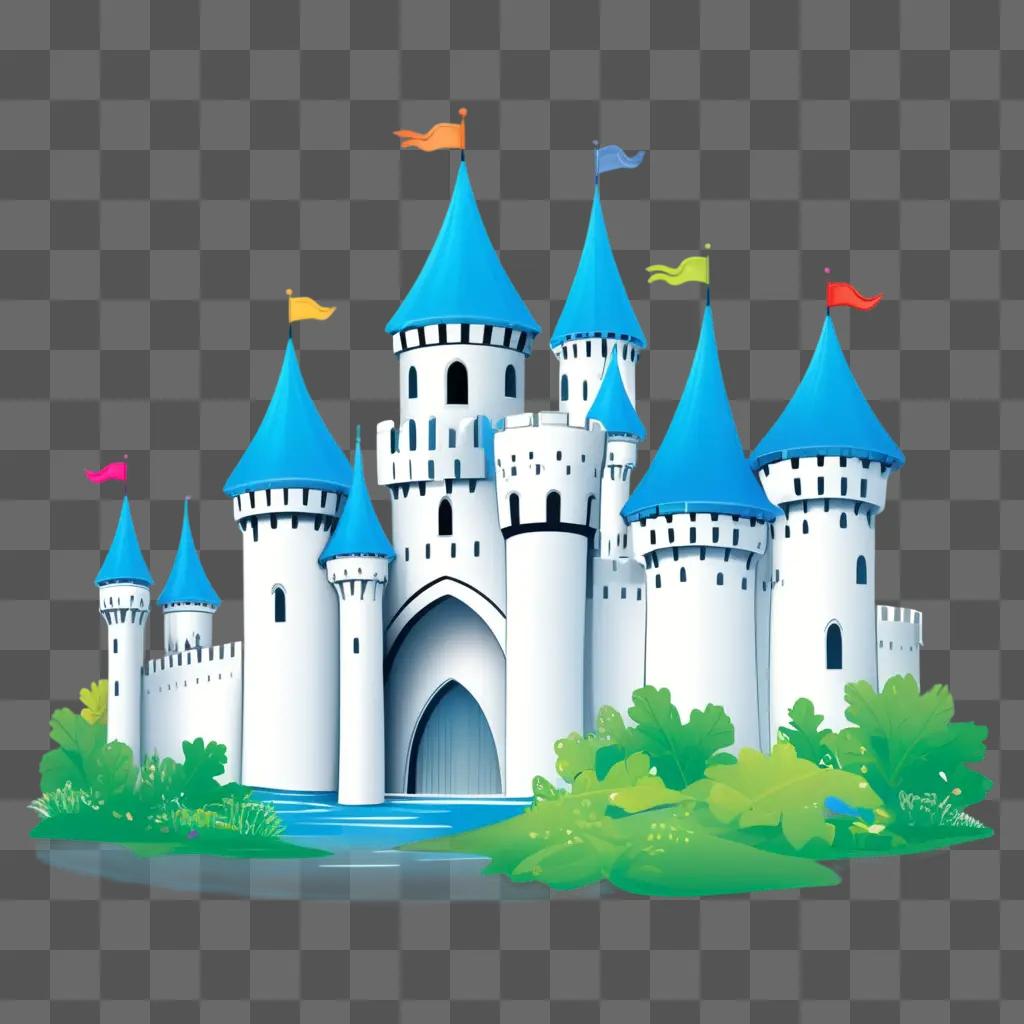 drawing of a castle for kids to color