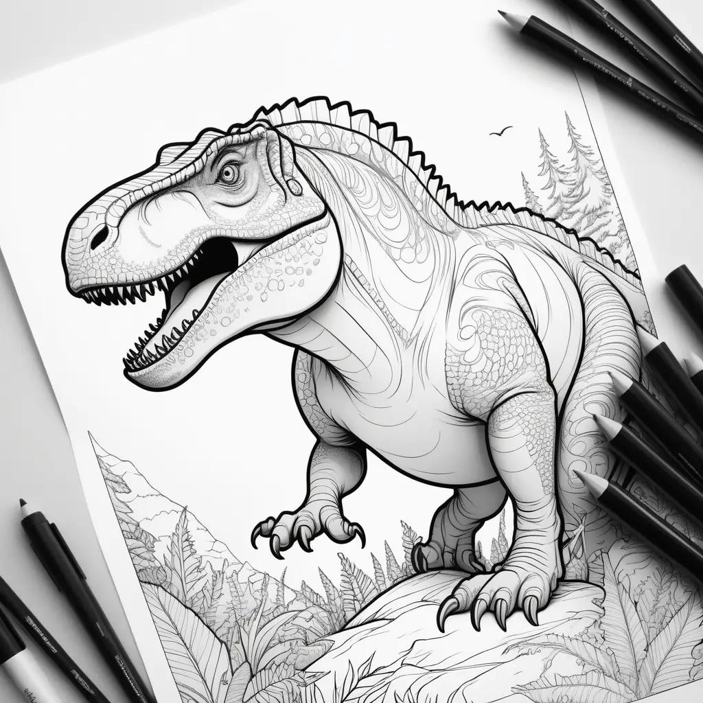 drawing of a dinosaur on coloring pages