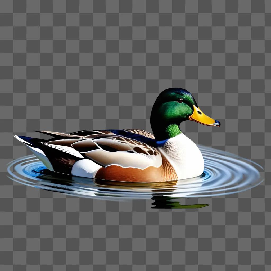 drawing of a duck on the side of a body of water