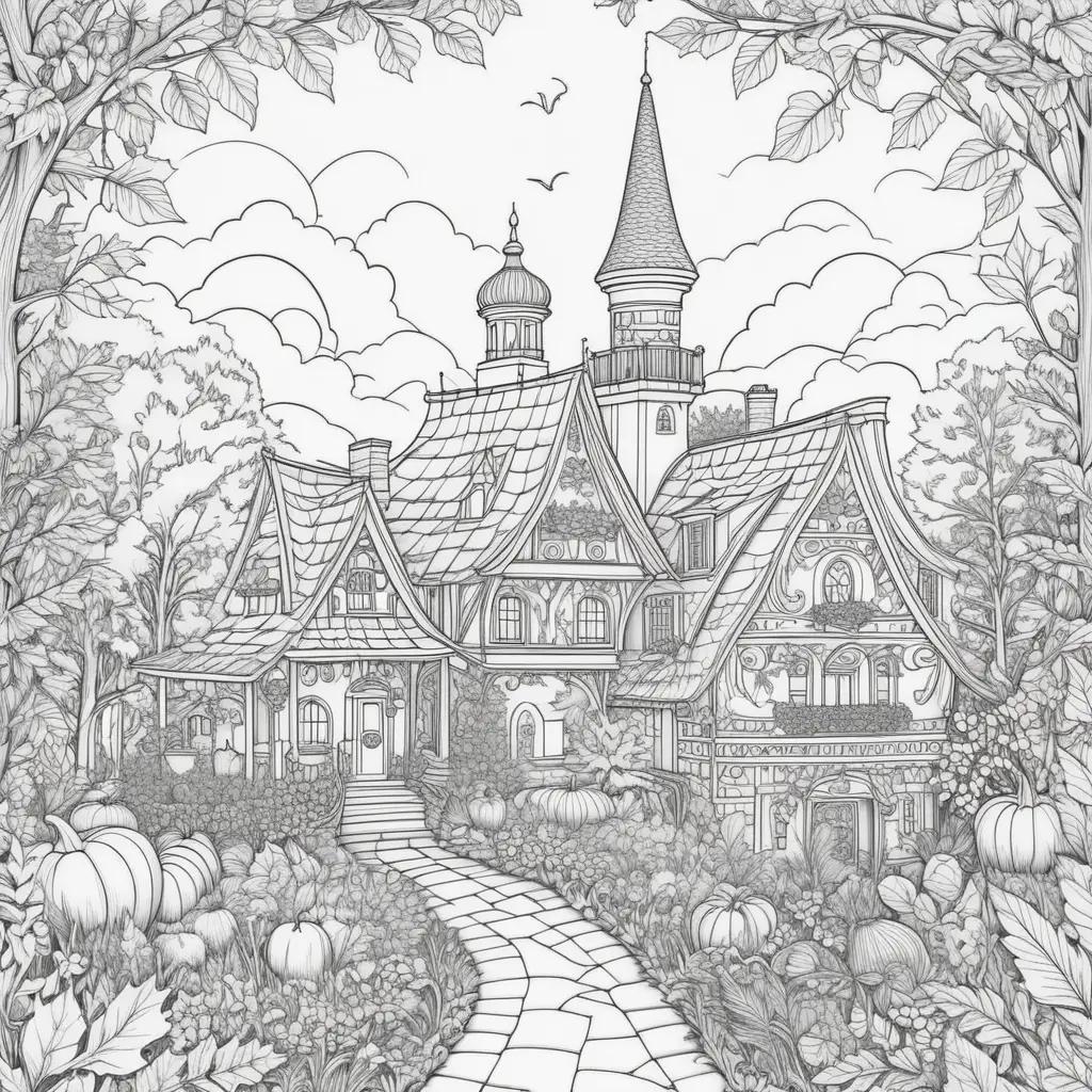 2020年11月の日付の白黒の家と庭の図面