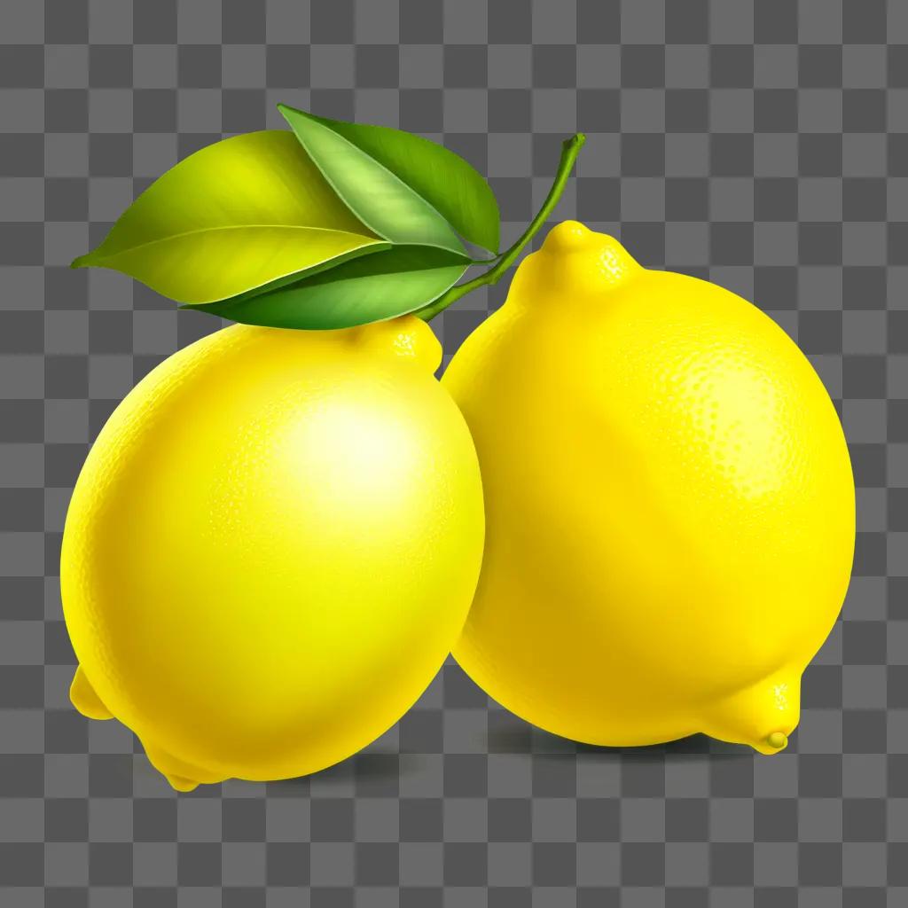 drawing of two lemons with realistic detail