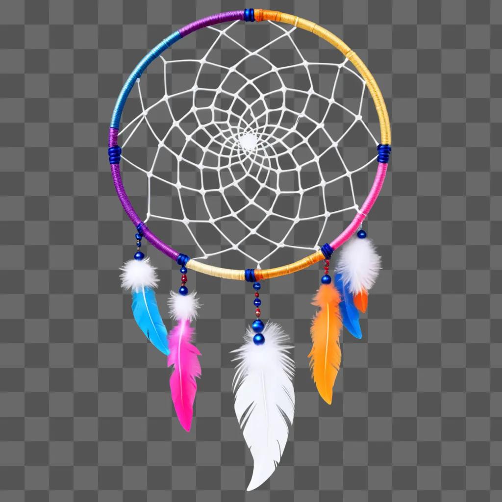 dream catcher with colorful feathers