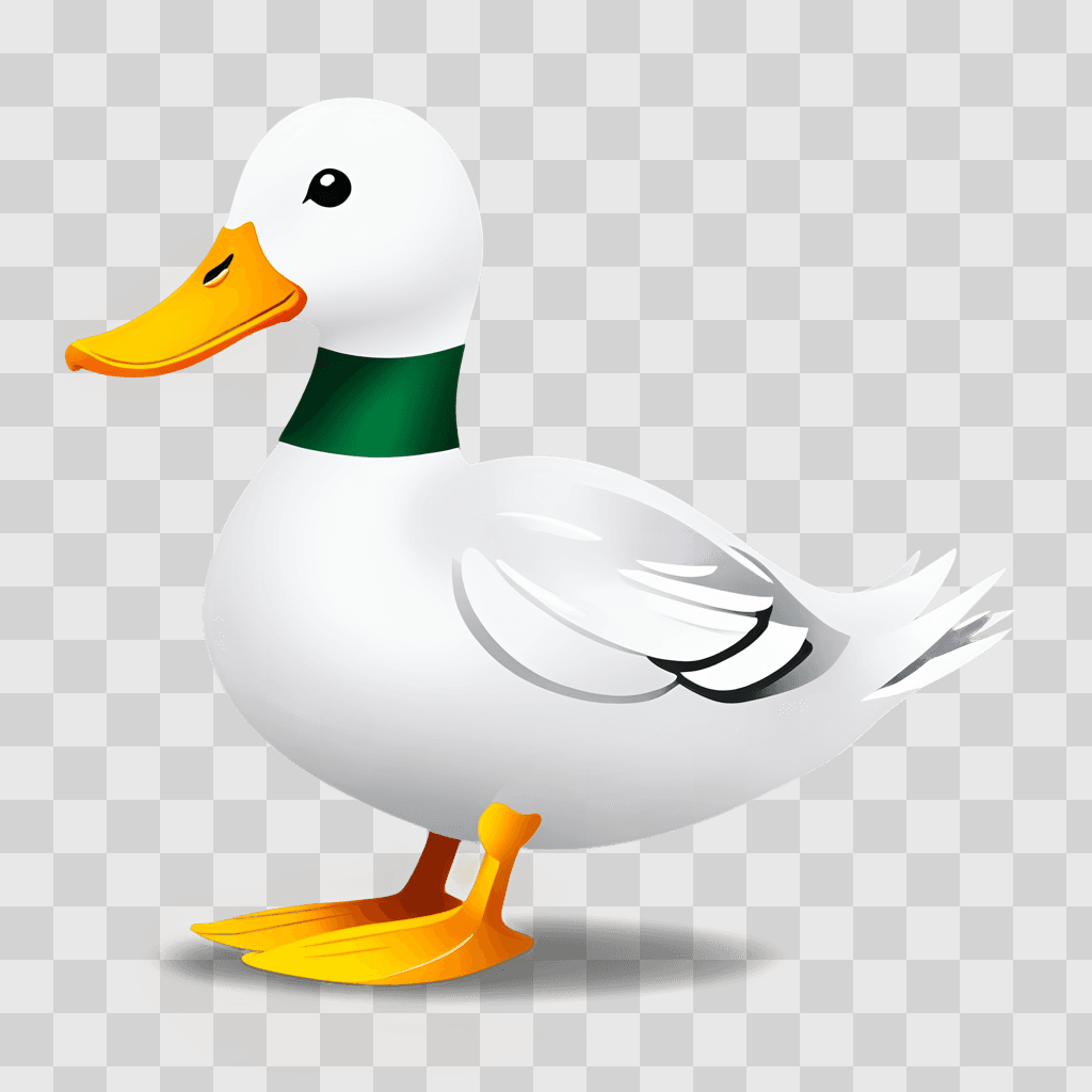 duck clipart A cartoon duck with a green neckband