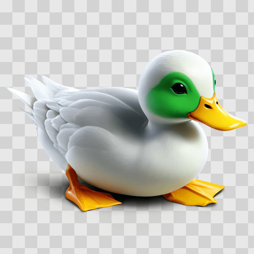 duck clipart A duck with a green beak and yellow feet