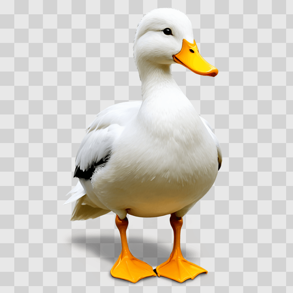 duck clipart A duck with a yellow beak standing on the ground