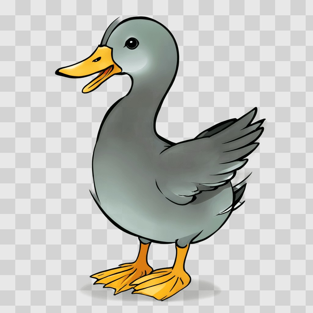 duck clipart A duck with yellow beak and feet