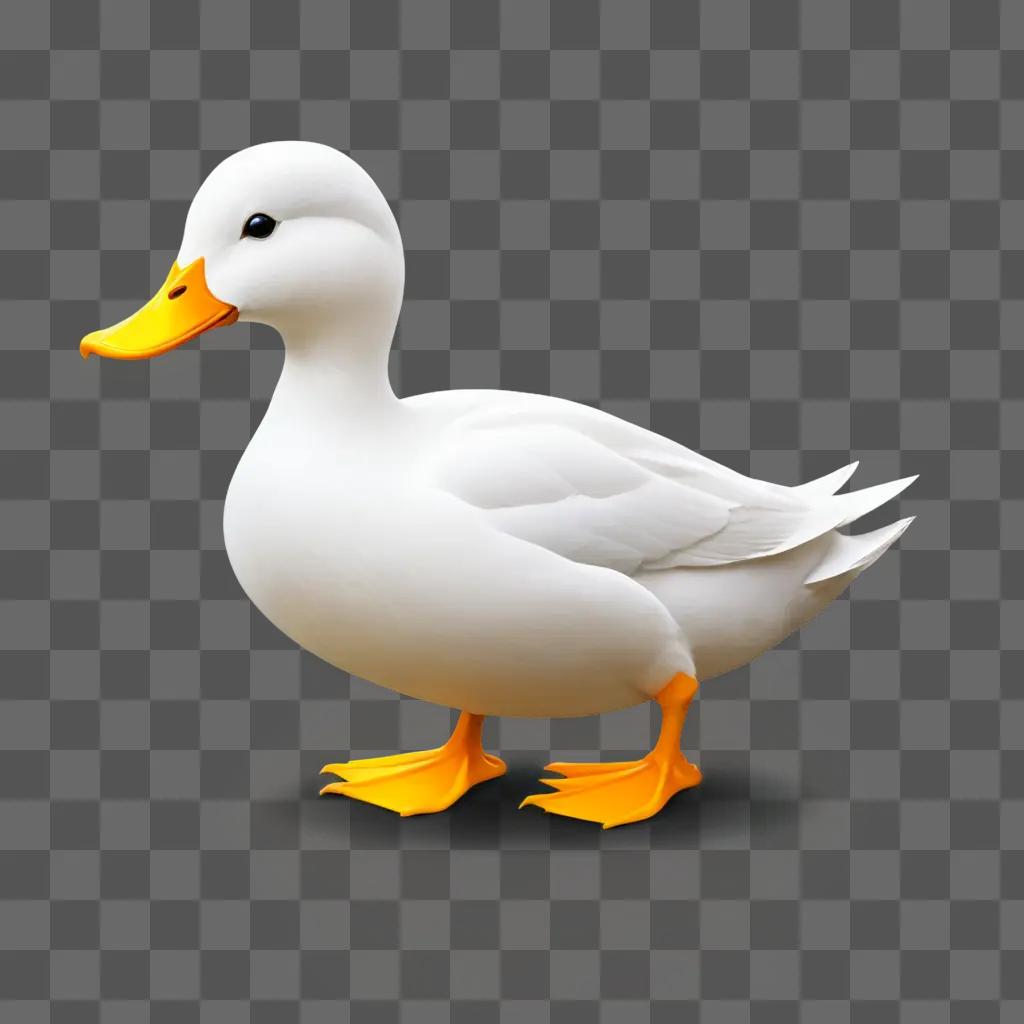 duck clipart A white duck with yellow beak and feet