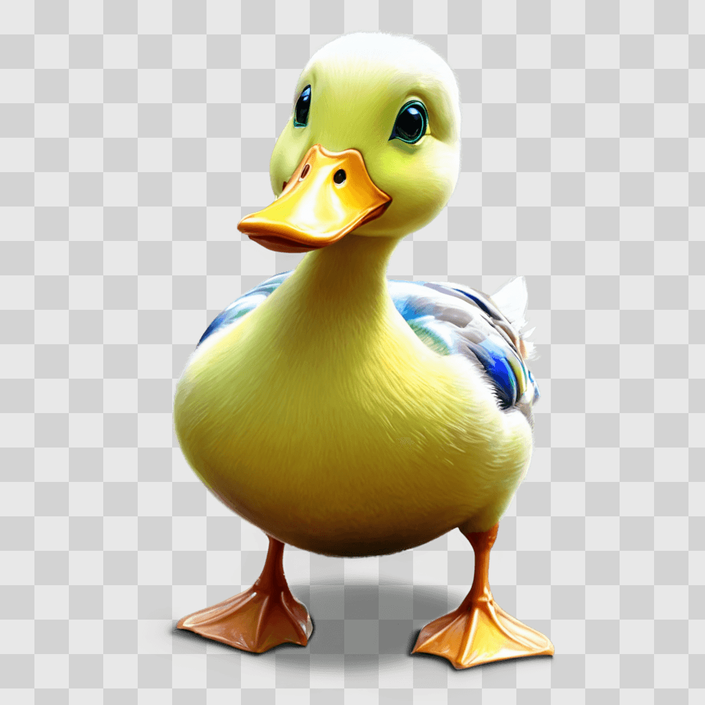 duck drawing A duck with a blue beak and yellow eyes