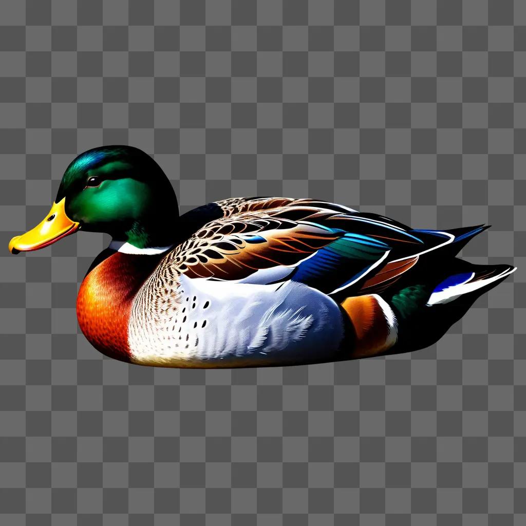 duck is drawn in a variety of colors