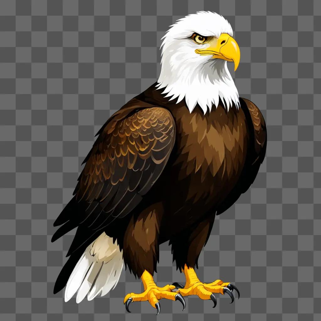 eagle clipart A bald eagle with a light background