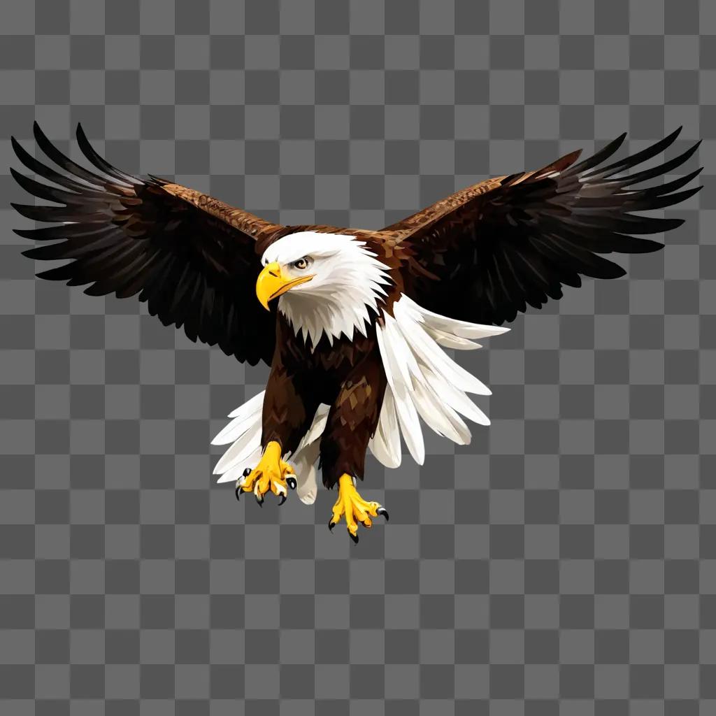 eagle clipart A bald eagle with wings spread and talons in the air