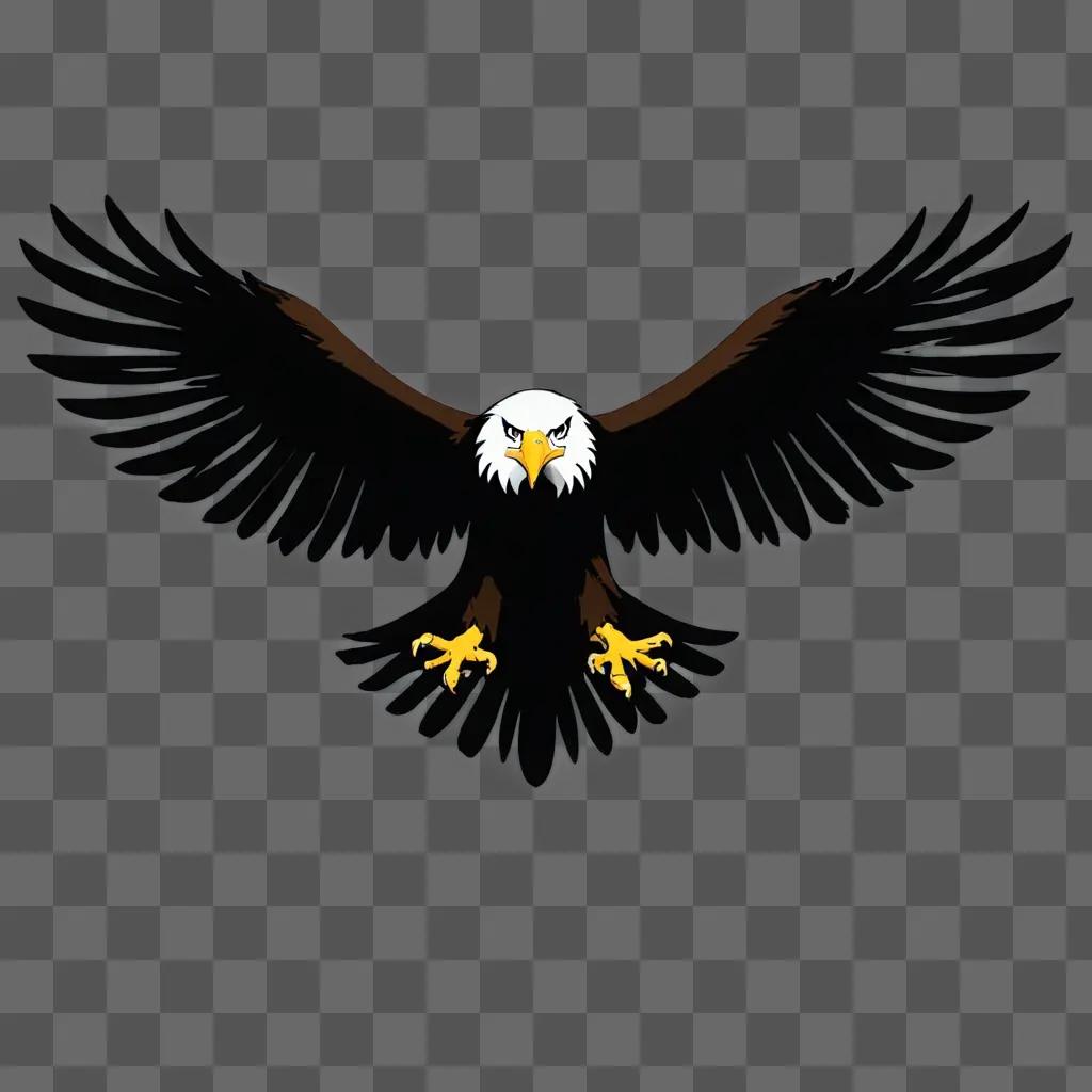 eagle clipart A large eagle with wings spread open