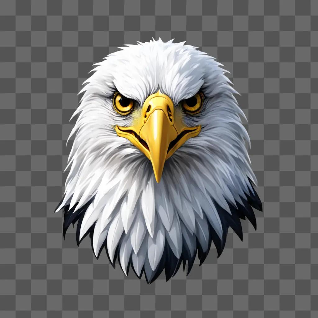 eagle clipart A white eagle with a yellow beak and yellow eyes