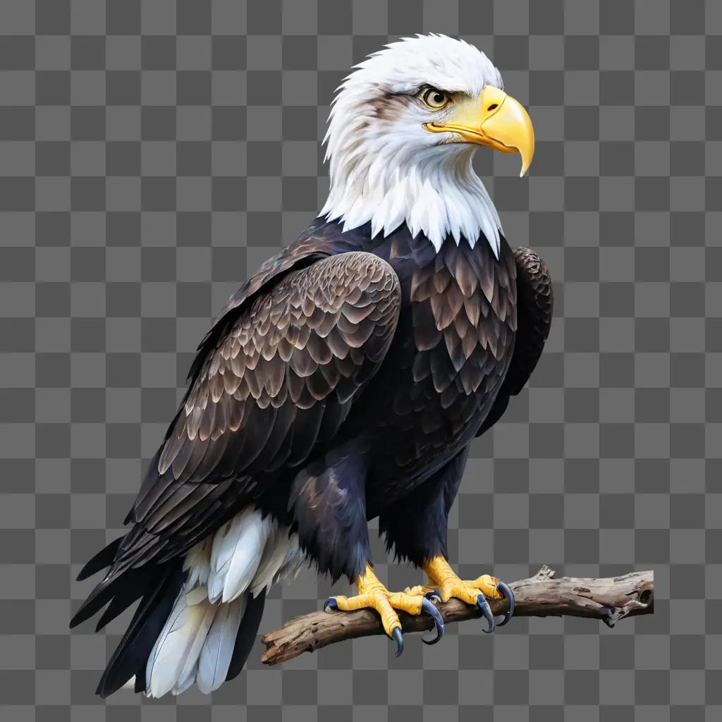 eagle clipart Bald eagle perched on a branch