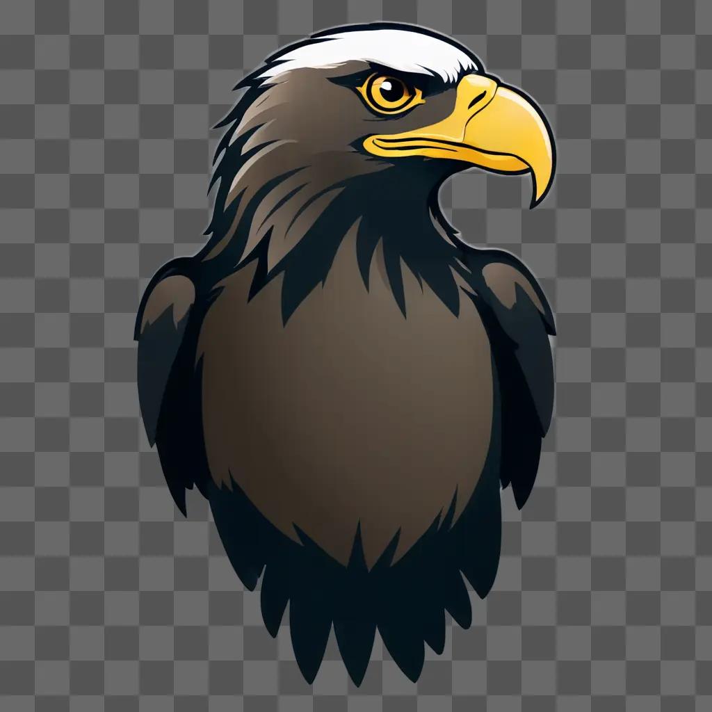 eagle clipart with white head and yellow beak