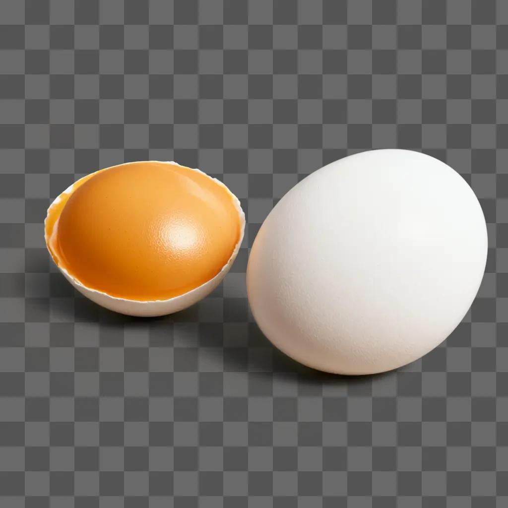 egg clipart A cracked egg sits on a beige background