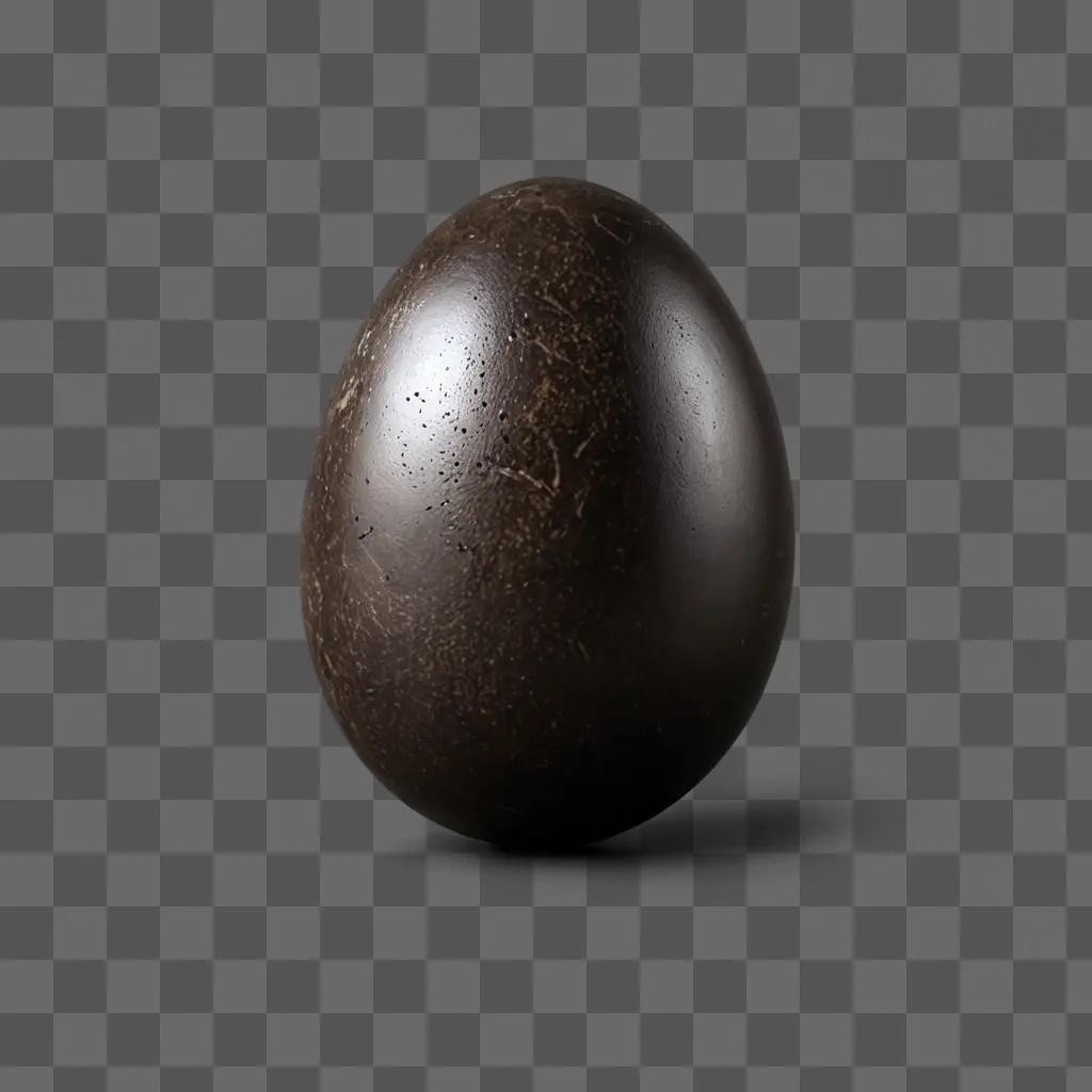 egg drawing realistic A dark object with speckles on a black surface