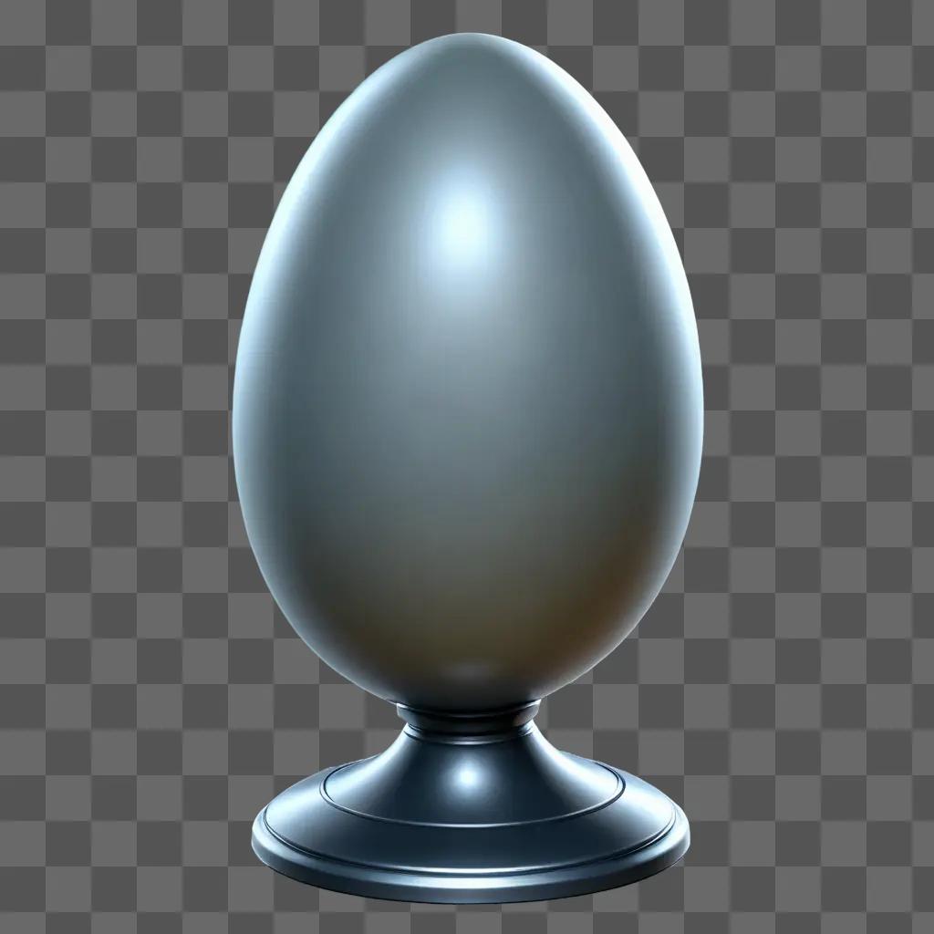 egg drawing realistic A shiny egg rests on a silver stand