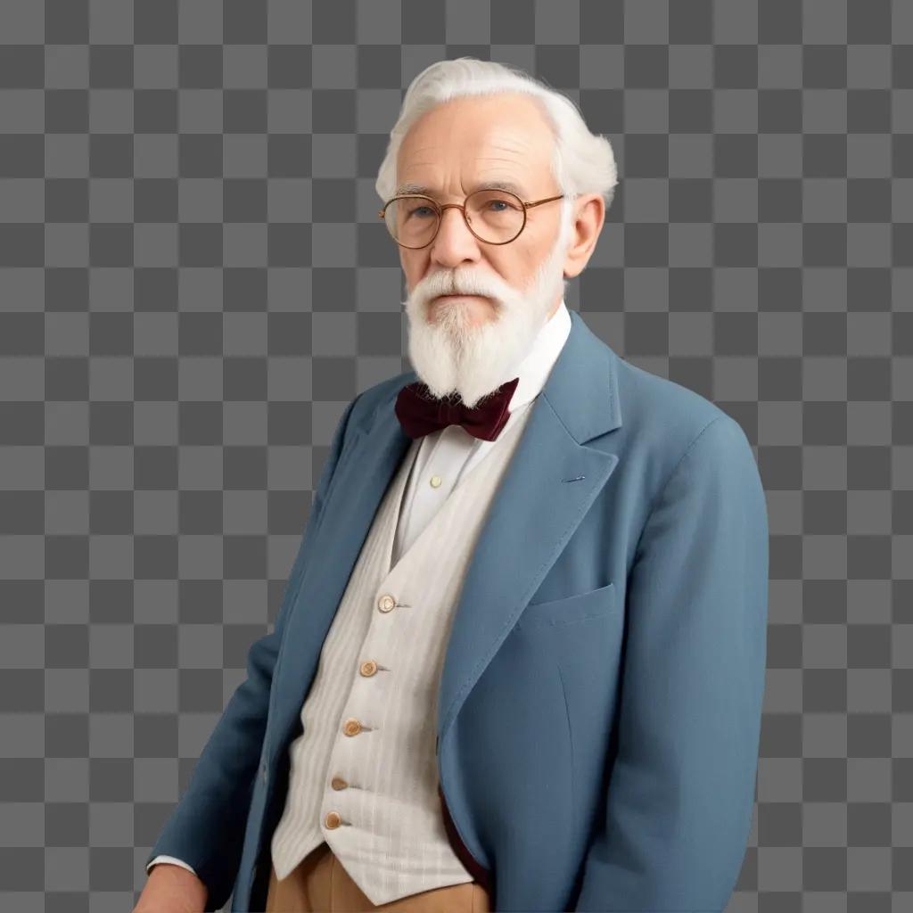 elderly man in a suit and tie posing for a photo