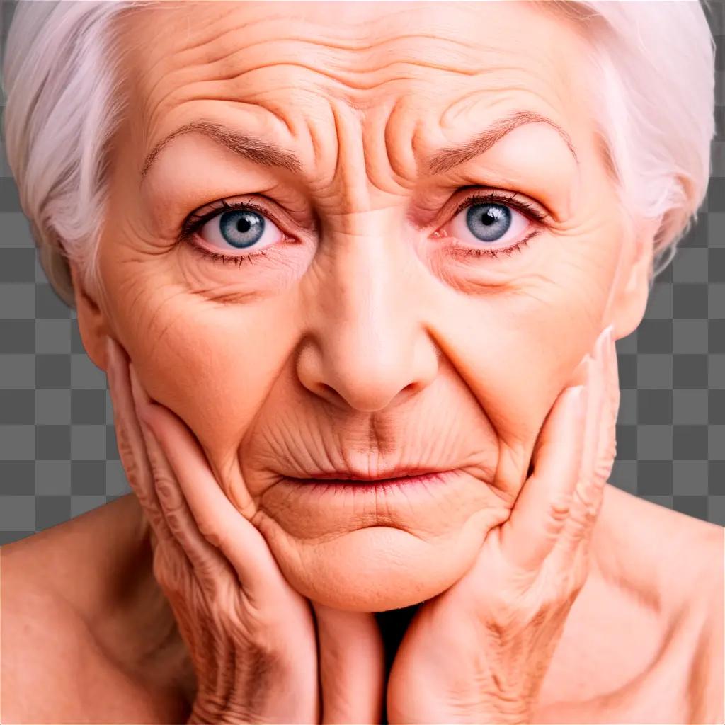 elderly woman with wrinkles on her face