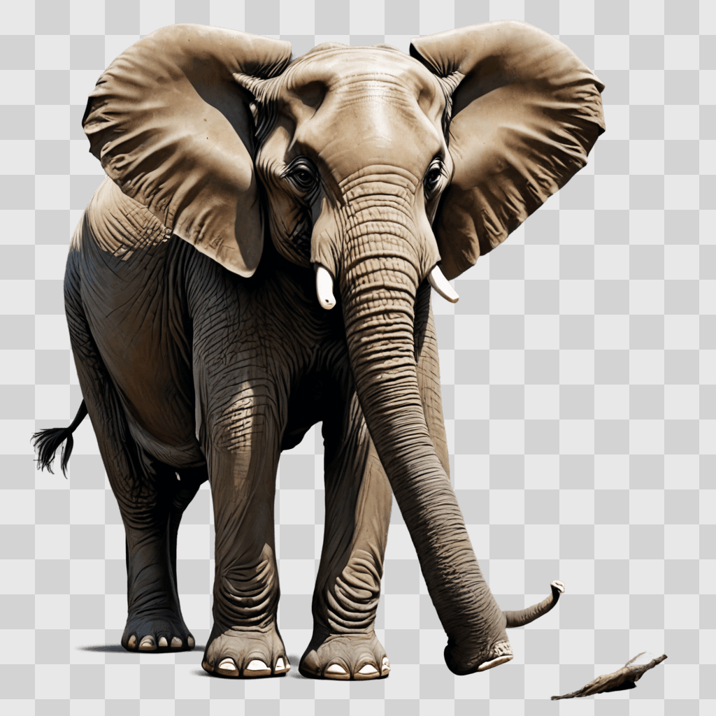 elephant drawing realistic An elephant with long ears and tusks