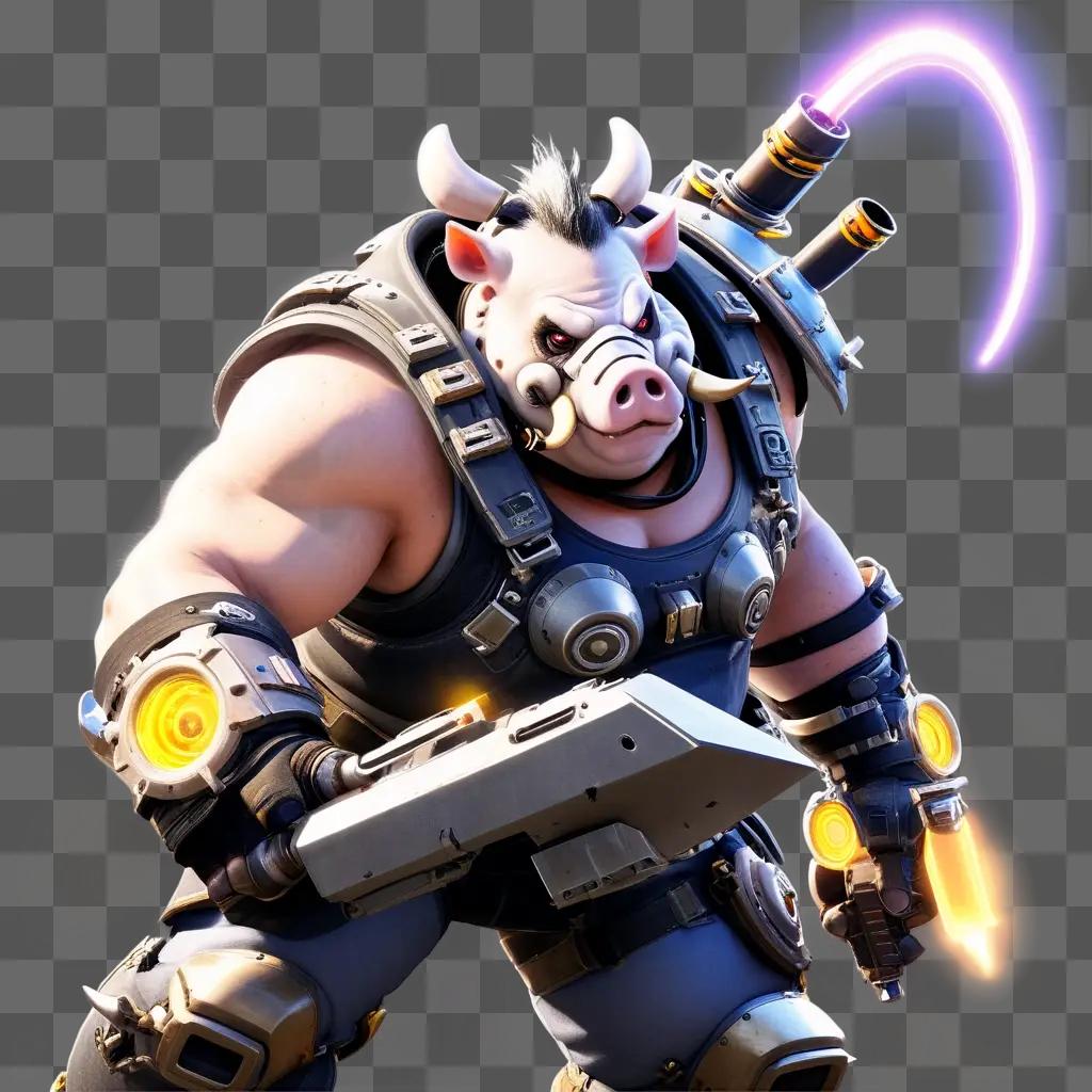 epic roadhog with a purple light