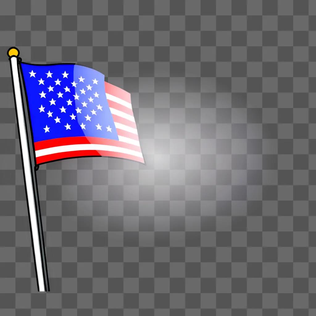 erican flag in clipart form on a purple background