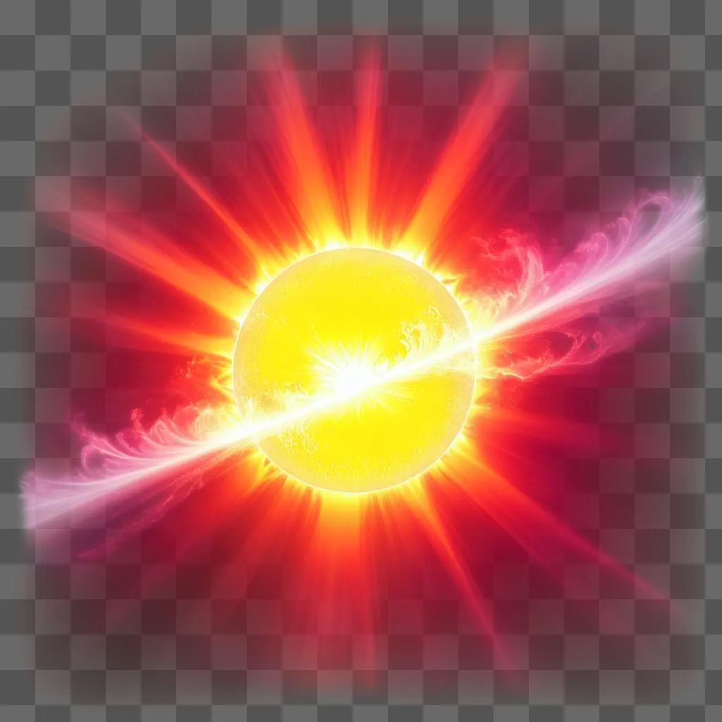 explosion of a sun flare with a red background