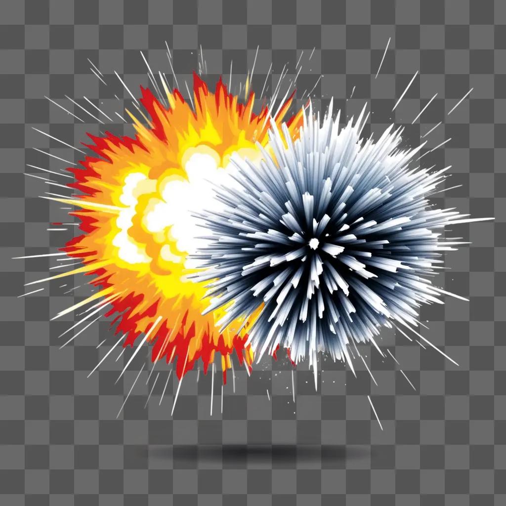 explosive explosion in a cartoon image