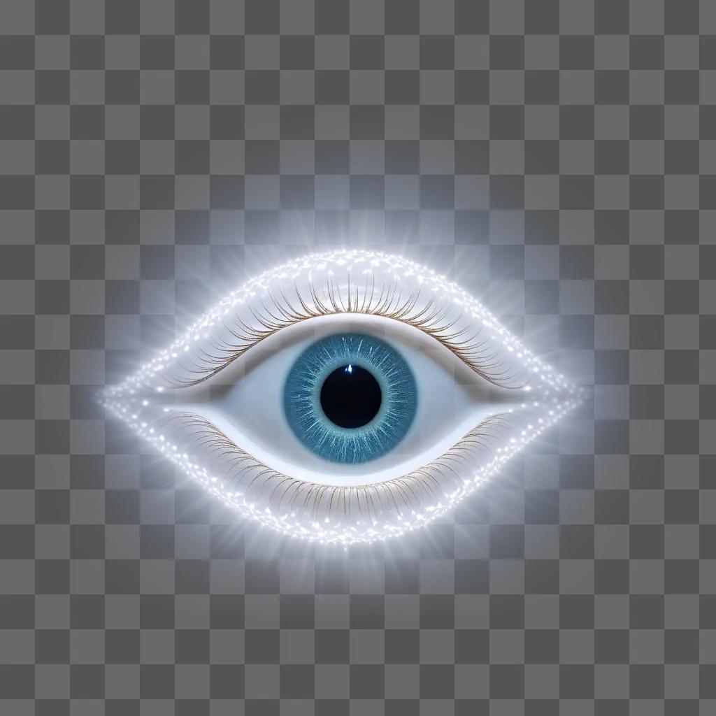 eye is transparent and blue in this image