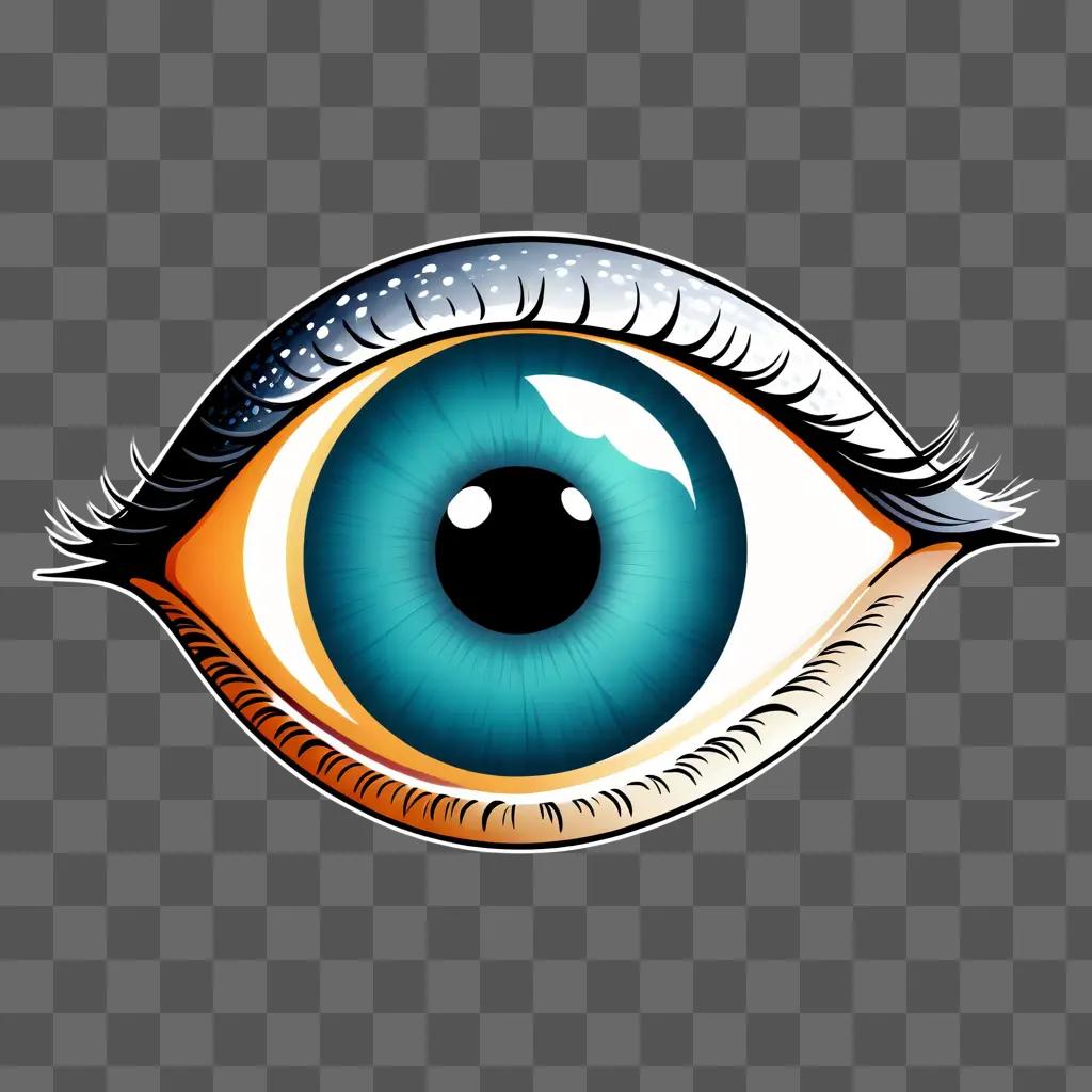 eyeball clipart is blue with white dots