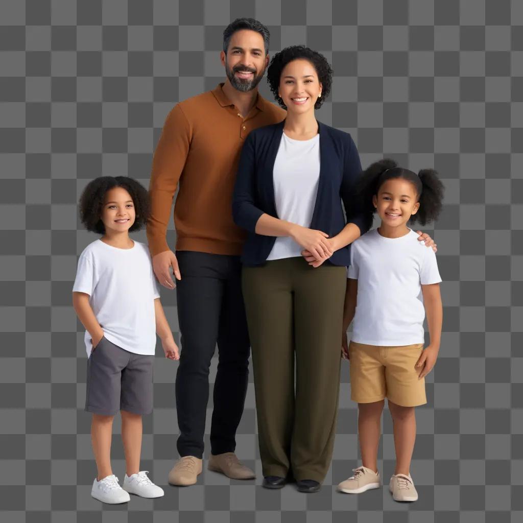 family poses for a photo together