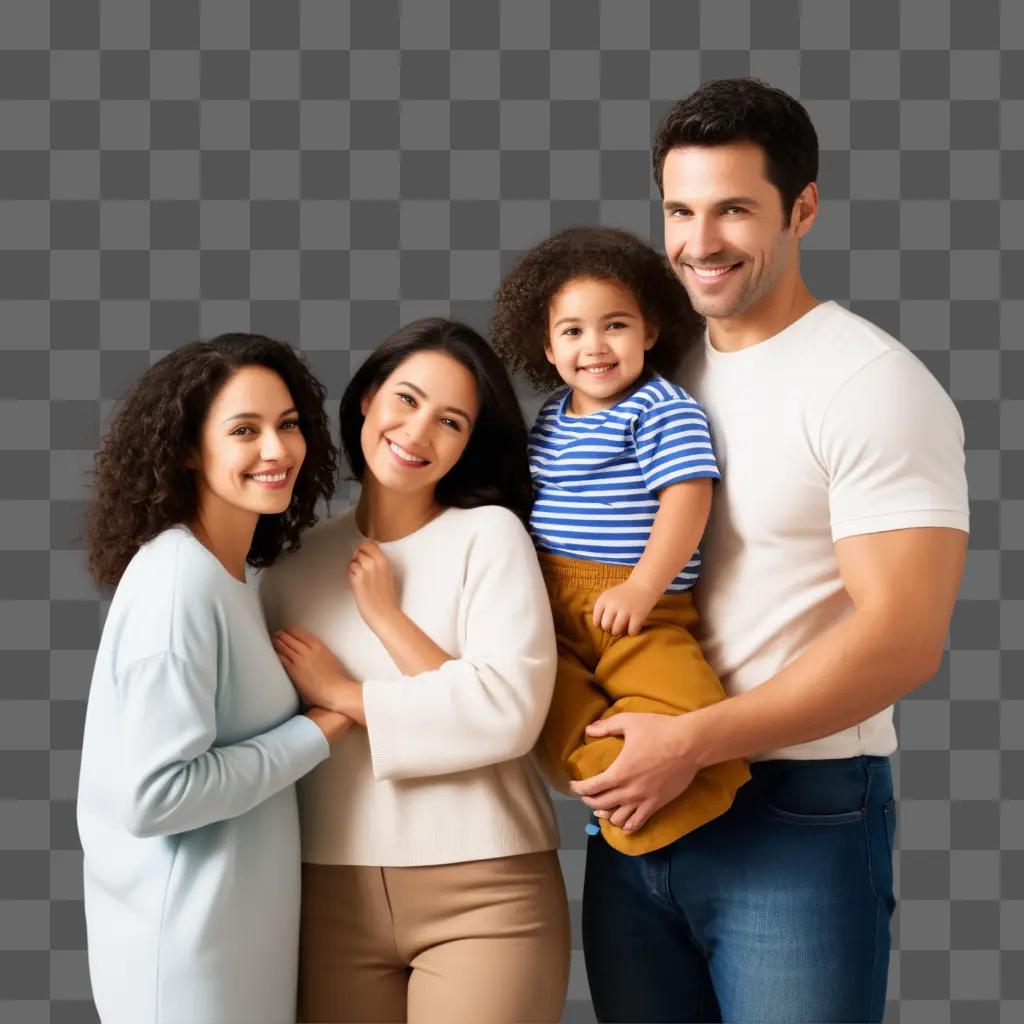 family posing for a photo together