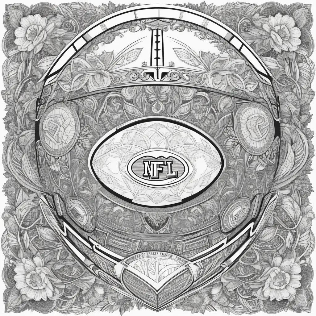 fan coloring page featuring the NFL football logo