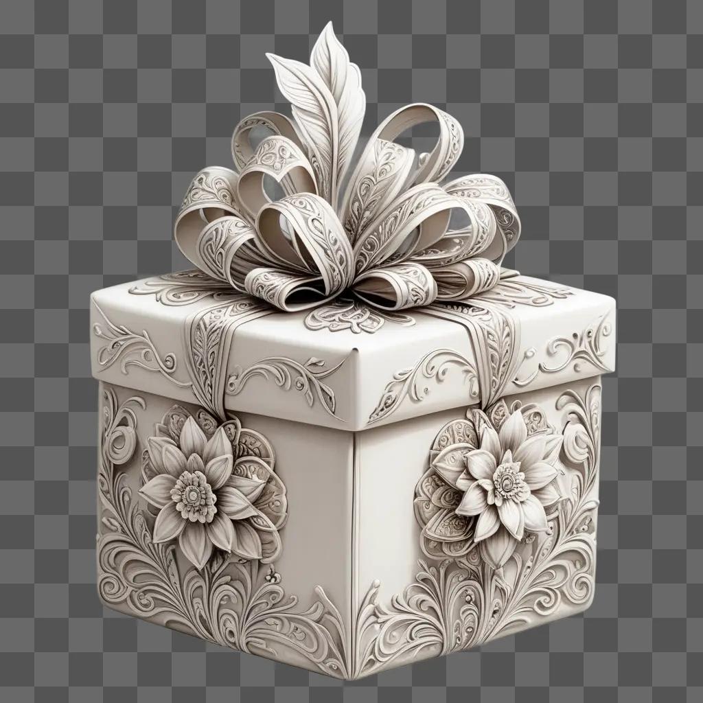 fancy gift box is nicely decorated with a ribbon and flowers