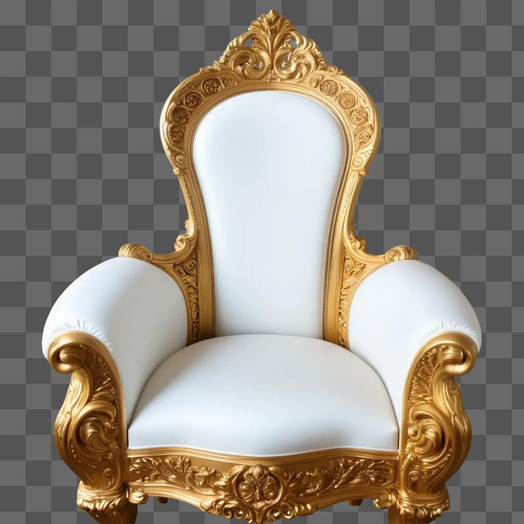 fancy king chair in a beige background