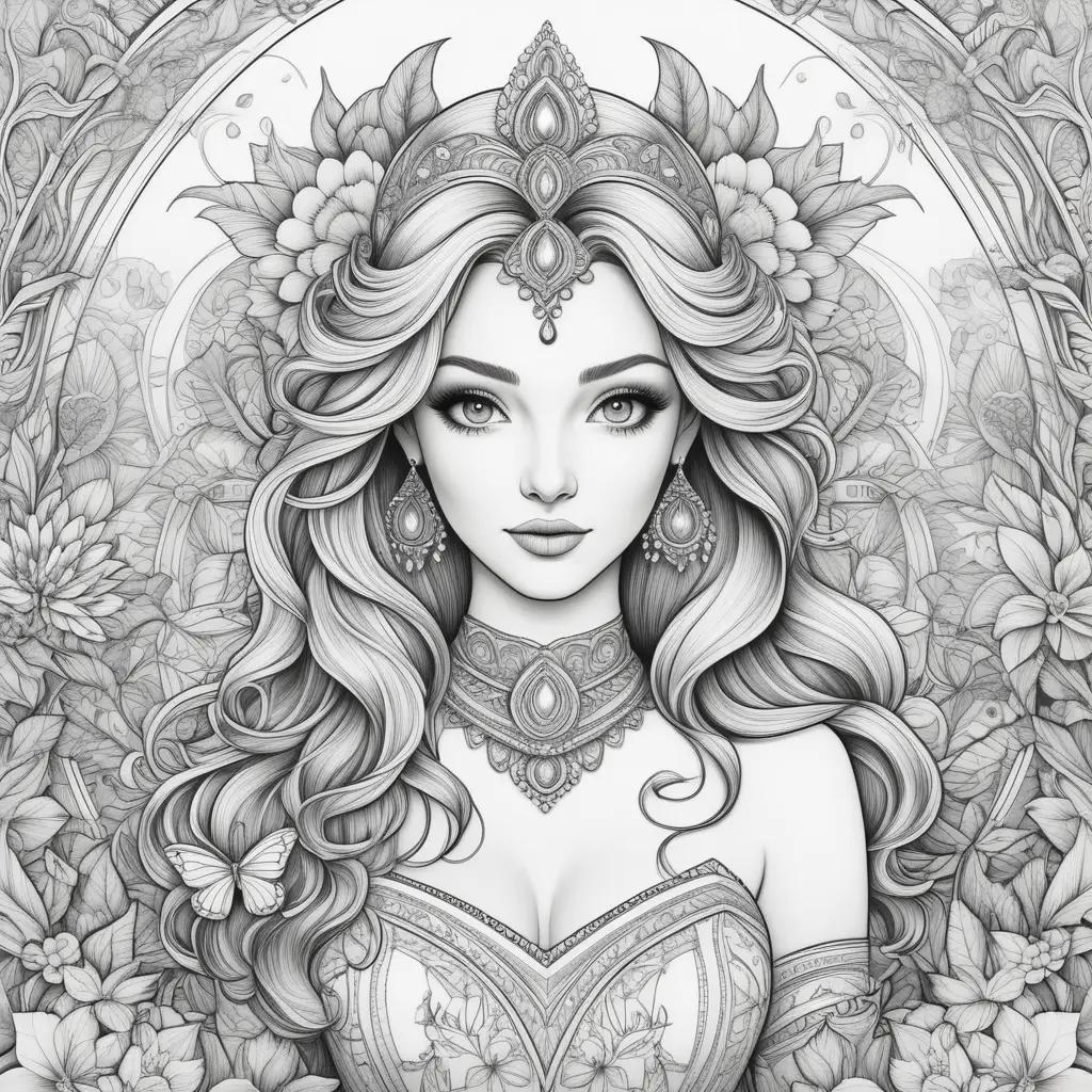 fantasy woman with intricate facial features and naturalistic coloring