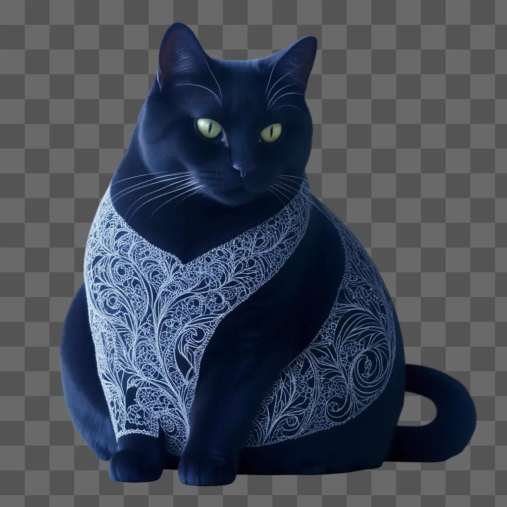 fat black cat wearing a lace top