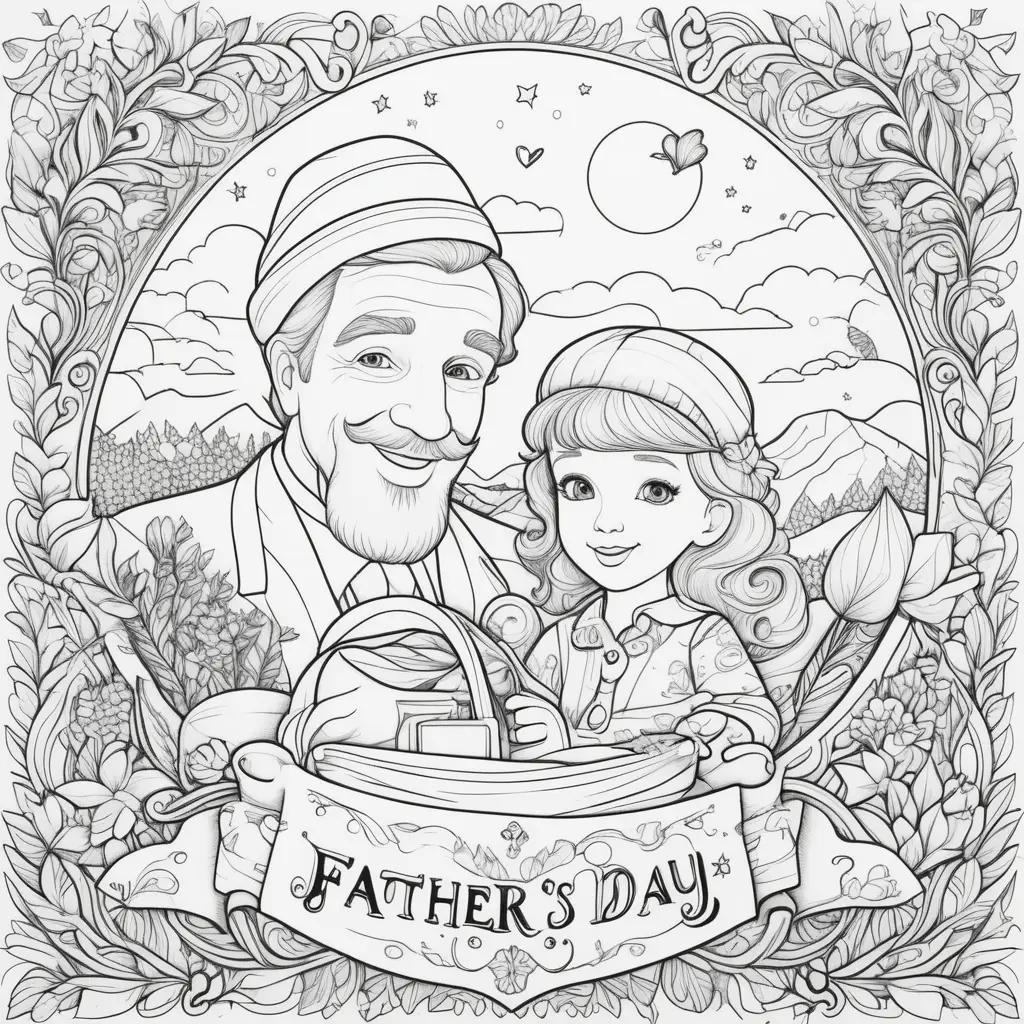 father and daughter coloring page for Fathers Day