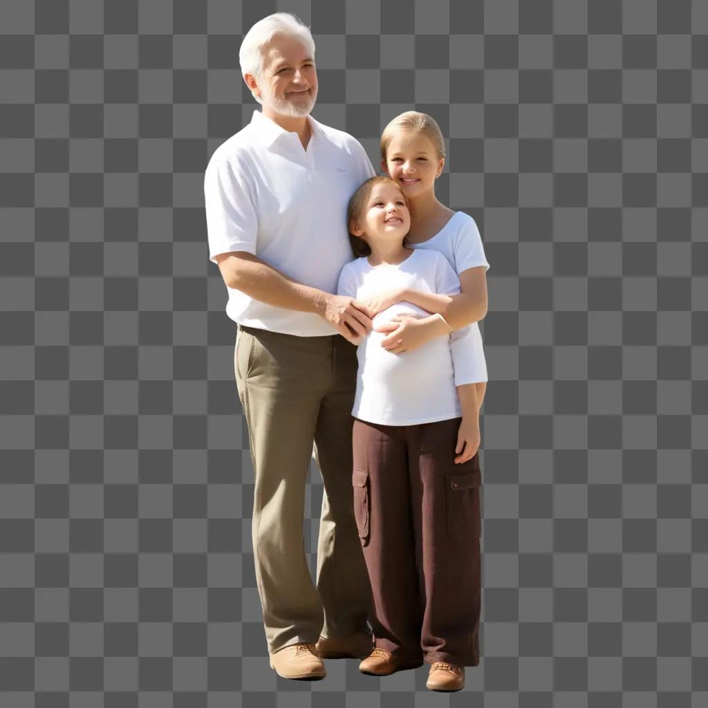 father and daughter pose for a photo together