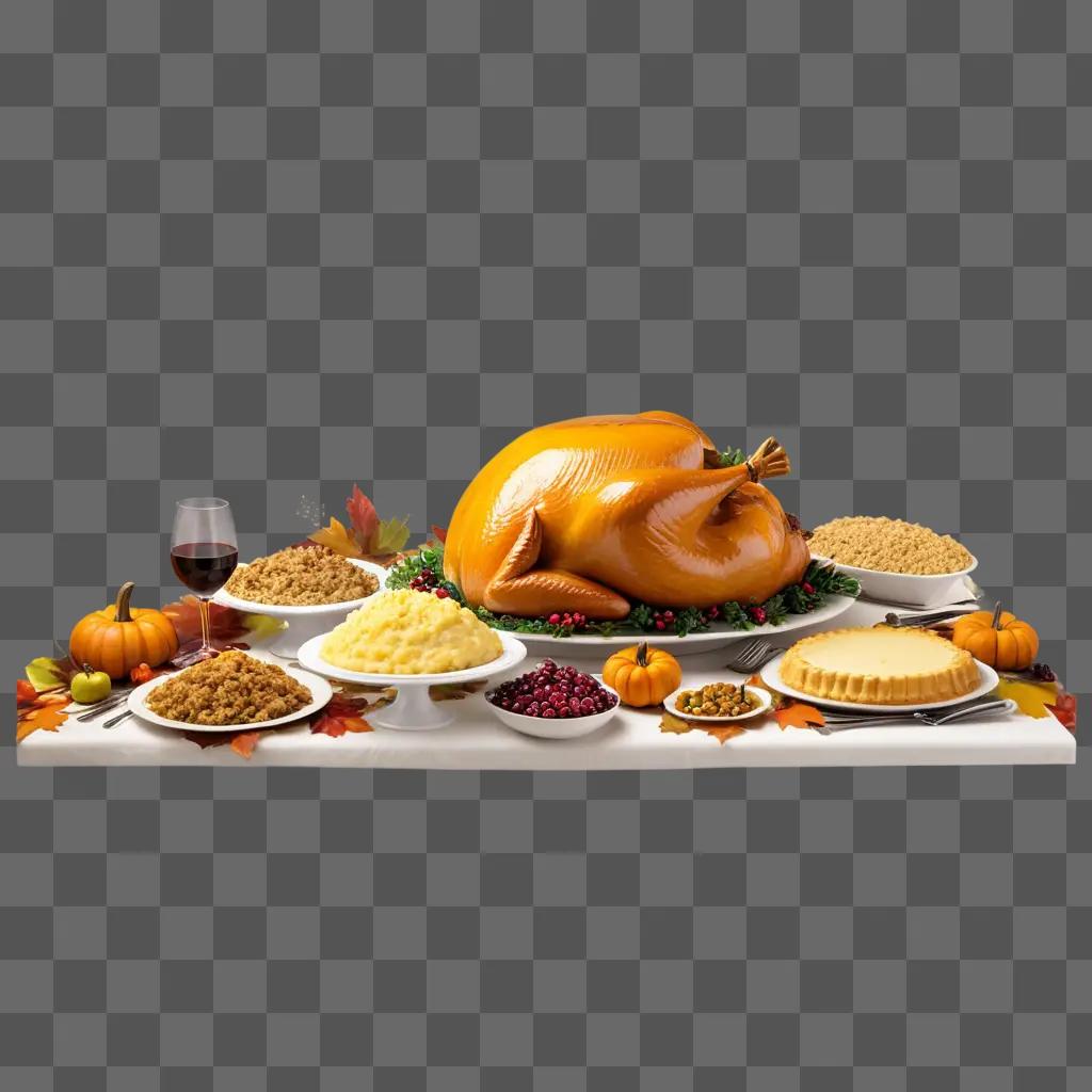 feast of Thanksgiving foods on a table